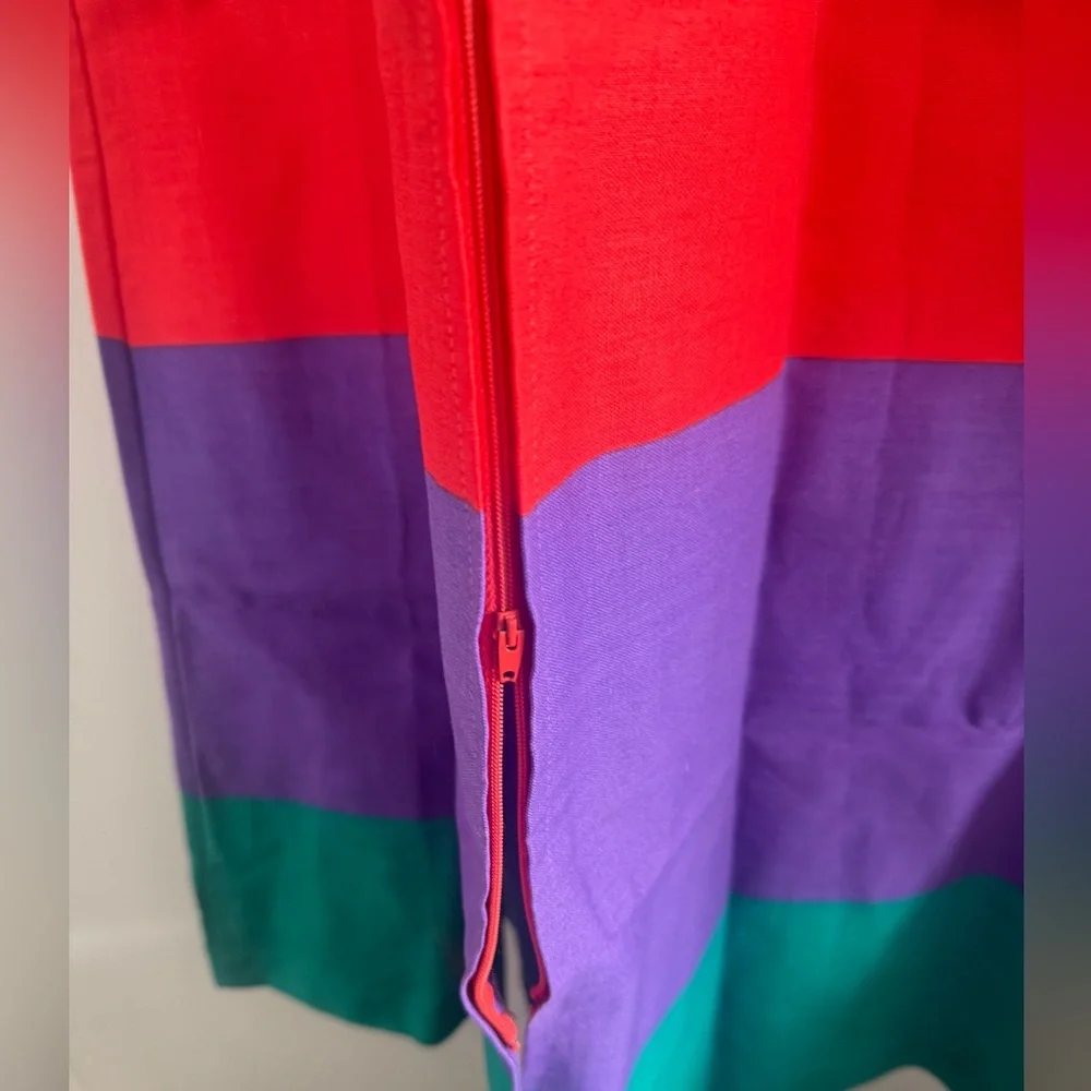 RAYMODES Vintage Multicolor Stripe Maxi Skirt Color block size Medium - Picture 7 of 8